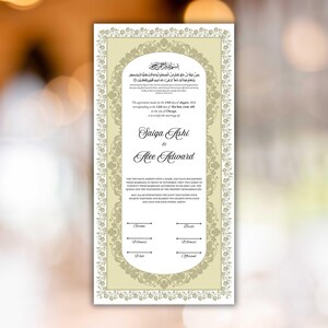 Nikkah Certificate Digital, Nikkah Contract,Customizable Digital Nikkah Certificate: Islamic Wedding Contract, Marriage Certificate. NN283