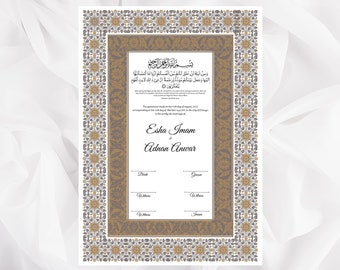 Plantilla de contrato Nikkah, contrato Nikkah imprimible, Nikkahnama editable, certificado de boda musulmán, descarga digital. 83
