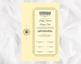 Nikah Certificate, Islamic Marriage Certificate, Wedding Certificate, Marriage Contract, Wedding Digital Download. NN112