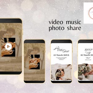 Wedding Video Invitation Suite Template, Animated Wedding Invitation with RSVP, Add Your Own Photo and Music, WEI49