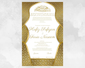 Nikkah Certificate, Authentic Islamic Wedding Sign Agreement, Muslim Nikah, Islamic Nikah Contract, Digital Download. NN10