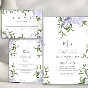 Hochzeitseinladung Vorlage, Hochzeitseinladung bearbeitbar, Rsvp, Detailkarte druckbar, minimalistische Hochzeitseinladung druckbar. WI107