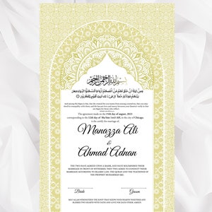 Personalized Nikkah Certificate Digital Nikkah Contract Digital Muslim Wedding Contract Islamic Marriage Contract Nikkah Nama Digital. NN71