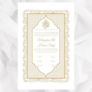 Luxus-Nikkah-Zertifikat | Nikkah Nama | Nikkah Vertrag | Islamischer Ehevertrag | Vorlage | Digitaler Download. 60