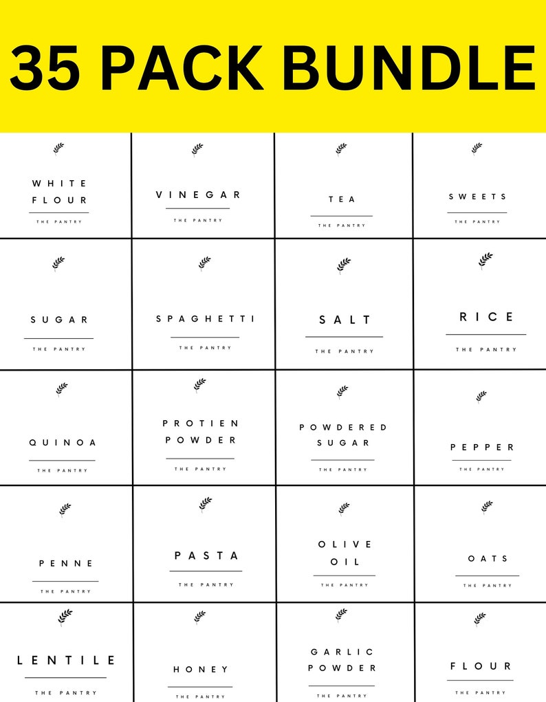 Pantry Labels SVG Bundle Kitchen Organisation Labels Jar Etsy