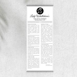 Bridgerton  Lady Whistledown’s Society Papers Printable • Editable Template • Bridal Shower Invitation• Instant Download.  WI135