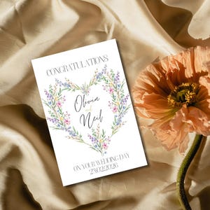 Wedding Floral Card | Newly Married Couple Greeting | Congratulations Wedding Card | Wedding Gift Card | Personalized | WP1