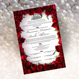 Nikkah Vertrag | Bearbeitbar Nikkah Nama | Islamischer Hochzeitsvertrag | Personalisiert | Digital | Druckbares Nikkah-Zertifikat | 11x16,5 .NN1