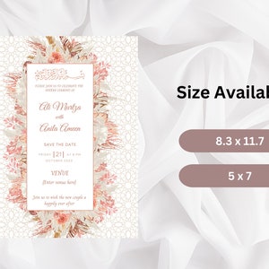Islamic Wedding Nikkah Invitation | Modern Nikkah Invitation | Muslim Nikkah invitation | Template | Editable, Digital Download. WN2