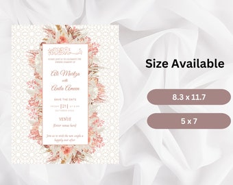 Islamic Wedding Nikkah Invitation | Modern Nikkah Invitation | Muslim Nikkah invitation | Template | Editable, Digital Download. WN2