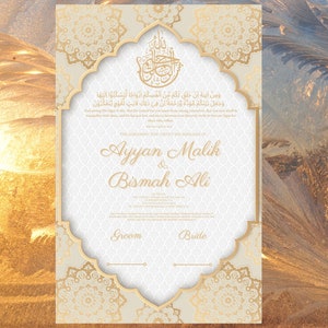 Luxus Nikkah Vertrag, Nikkah Zertifikat, Benutzerdefinierte Nikah Nama, Islamischer Hochzeitsvertrag, Ehevertrag Hochzeit Digitaler Download. NN4
