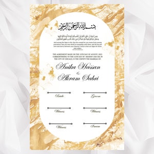 Nikkah Certificate, Nikkah Islamic Marriage Certificate, Printable, Custom Name Nikkah, Digital Download. NN14