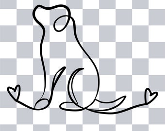 Dog Outline Line Art Illustration (Digital Download)