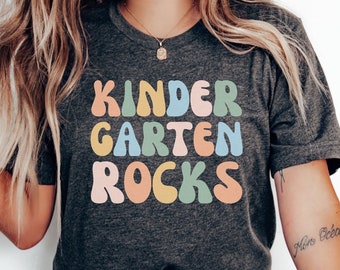 Kindergarten Teacher Shirt, Kindergarten Rocks, Teacher Shirts, Teacher Gifts, Back to School Shirt, Teacher Appreciation, Teacher T-Shirt