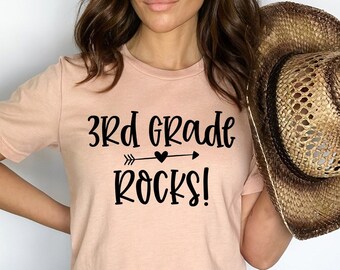 Teacher Shirt, 3rd Grade Rocks, Teacher Gifts, Teacher Tshirt, Back to School Shirt, Teacher Appreciation, Teacher T-Shirt