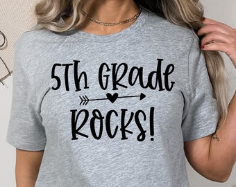 Teacher Shirt, 5th Grade Rocks, Teacher Gifts, Teacher Tshirt, Back to School Shirt, Teacher Appreciation, Teacher T-Shirt