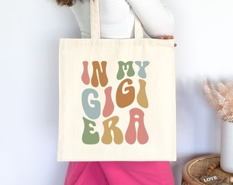 Gigi Era Tote Bag, Tote Bag for Grandma, Gift for Grandma, Promoted to Grandma, Mothers Day Gift, Grandma Birthday Gift, Gigi Gift Bag