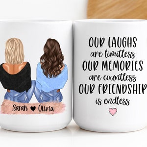 Custom Best Friend Mug, Best Friend Gift for Birthday, Funny Coffee Mug, Long Distance Mug, Personalized Bestie Mug, Friendship Mug Gift image 2