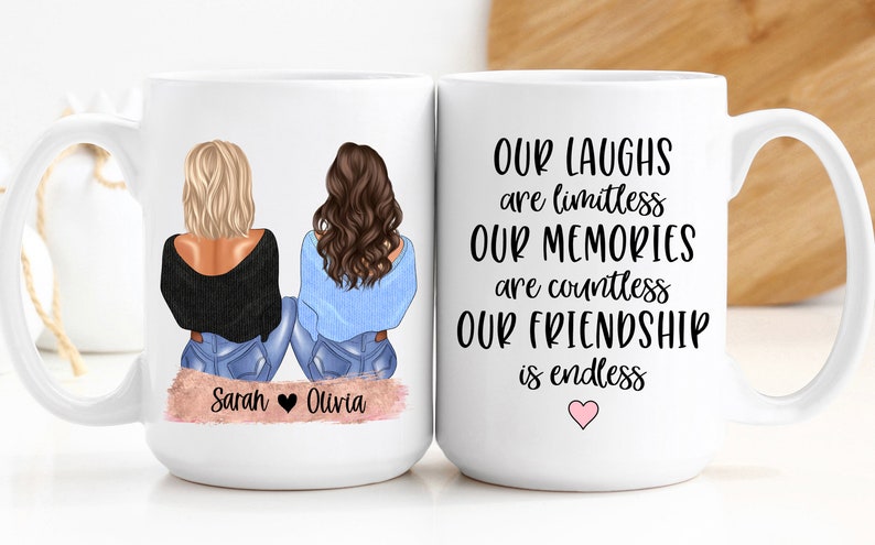 Custom Best Friend Mug, Best Friend Gift for Birthday, Funny Coffee Mug, Long Distance Mug, Personalized Bestie Mug, Friendship Mug Gift immagine 2