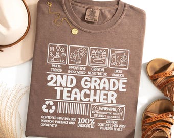 Comfort Colors Second Grade Teacher Shirt, Back To School Shirt, 2nd Grade Teacher Team Shirt, Teacher Gifts, 2nd Grade T-shirt Gift