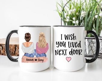 Best Friend Mug Personalized, Best Friend Gift for Birthday, Funny Coffee Mug, Long Distance Mug, Custom Bestie Mug, Friendship Coffee Cup