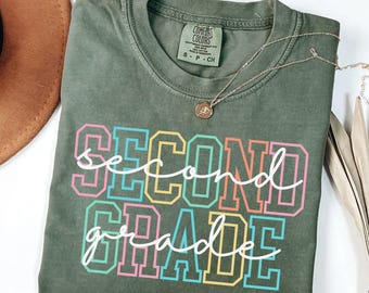 Comfort Colors Second Grade Teacher Shirt, Back To School Shirt, 2nd Grade Tshirt, Teacher Team Shirt, Elementary Teacher, Teacher Gifts