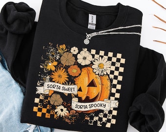 Halloween Pumpkin Sweatshirt, Halloween Sweatshirt Women, Halloween Shirt, Halloween Gift, Halloween Party Shirt, Vintage Halloween Tshirt