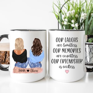 Custom Best Friend Mug, Best Friend Gift for Birthday, Funny Coffee Mug, Long Distance Mug, Personalized Bestie Mug, Friendship Mug Gift