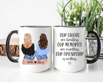 Custom Best Friend Mug, Best Friend Gift for Birthday, Funny Coffee Mug, Long Distance Mug, Personalized Bestie Mug, Friendship Mug Gift