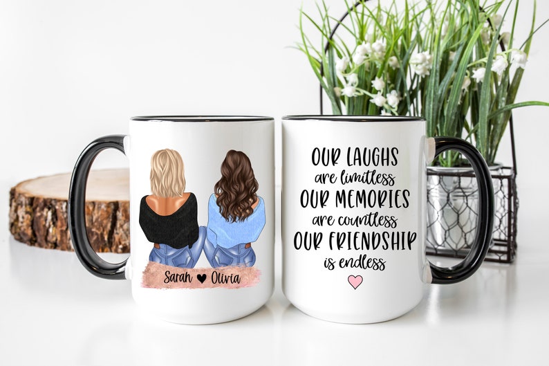 Custom Best Friend Mug, Best Friend Gift for Birthday, Funny Coffee Mug, Long Distance Mug, Personalized Bestie Mug, Friendship Mug Gift immagine 1