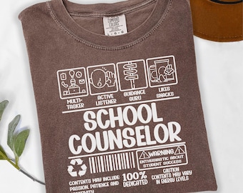 Comfort Colors School Counselor Shirt, Back To School Tshirt, Mental Health Shirt, School Psychologist T-Shirt, School Counselor Gifts