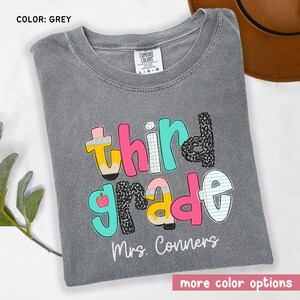 Comfort Colors Custom Third Grade Teacher Shirt, Back To School Shirt, 3rd Grade Tshirt, Teacher Team Shirt, Teacher Gifts, 3rd Grade Tee