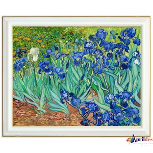 Vincent van Gogh irises 1889 in Saint-Rémy-de-Provence, oil on canvas painting, vintage oil flower art, vintage irises painting, antique art