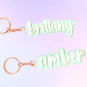 Acrylic Name Tag, 3D Custom Name Keychain, Backpack Keychain, Personalized Name Tag, Luggage Tag, Diaper Bag, Retro Name Keychain, Name Tag