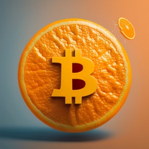 Bitcoin, Bitcoin box, bitcoin symbol ,Abstract bitcoin , Bitcoin digital file , Modern bitcoin, orange bitcoin, bitcoin symbol