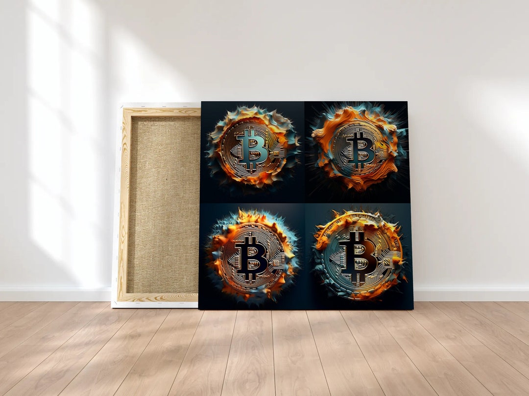 ビットコイン ポスター、ビットコイン アート、抽象的なビットコイン、ビットコイン、ビットコイン アート、ビットコイン ウォール アート、ビットコイン  ポスター、ビットコイン シート、4 ビットコインを一緒に - Etsy 日本