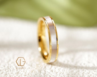 Mother of Pearl Rings, Sterling Silver Women's Rings, Mother of Pearl Rings, Simple Rings, Engagement Rings, 14K Gold Rings, Anniversary