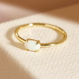 Opal Ring Gold Opal Ring Minimalist Rings Gift for Her Promise Ring Birthstone Ring Rings for Women Sterling Silver Rings Engagement Ring