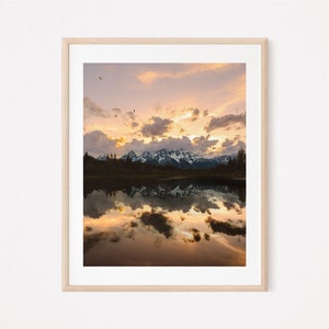 Grand Teton Landschaft druckbare Wandkunst, Nationalpark-Wandkunst, druckbare Berggalerie-Wandkunst, rustikale Sonnenuntergang-Natur-Wandkunst