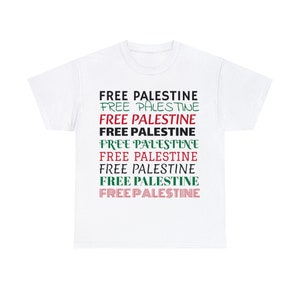 Free Palestine Unisex Cotton Tee zdjęcie 8