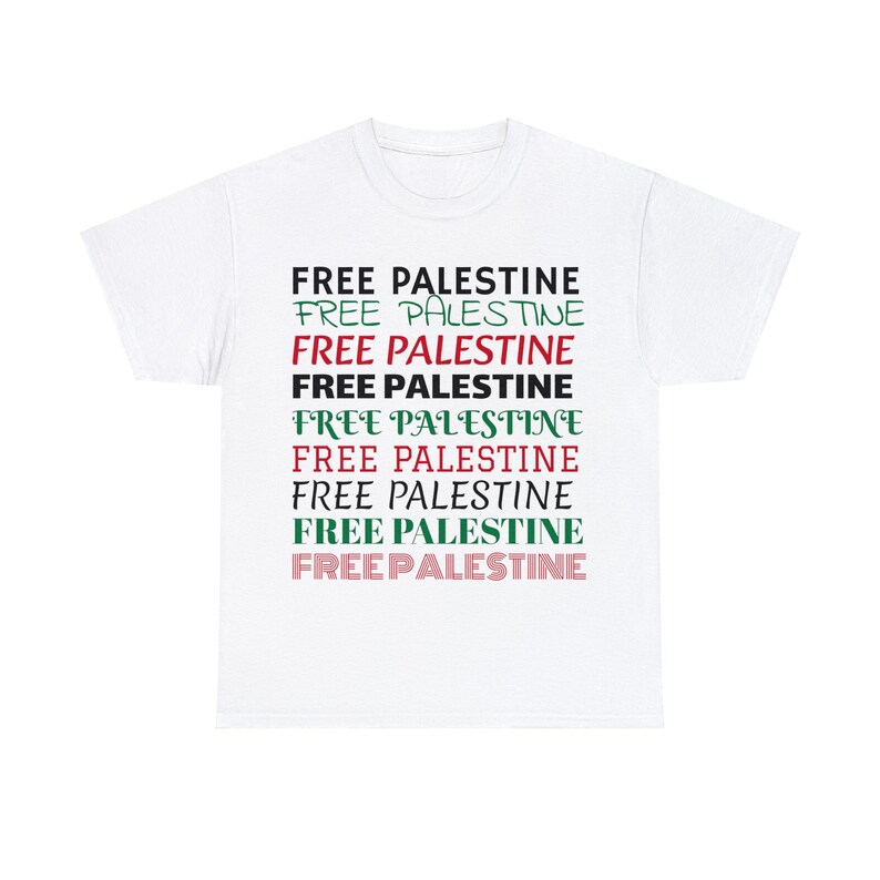 Free Palestine Unisex Cotton Tee zdjęcie 8