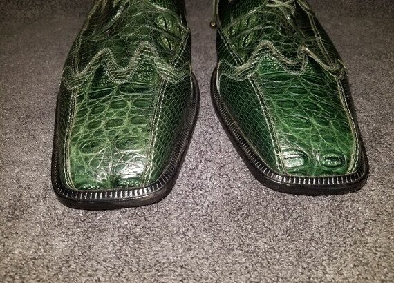 Romano Green Crocodile leather shoes mens 15 *NEW… - image 4