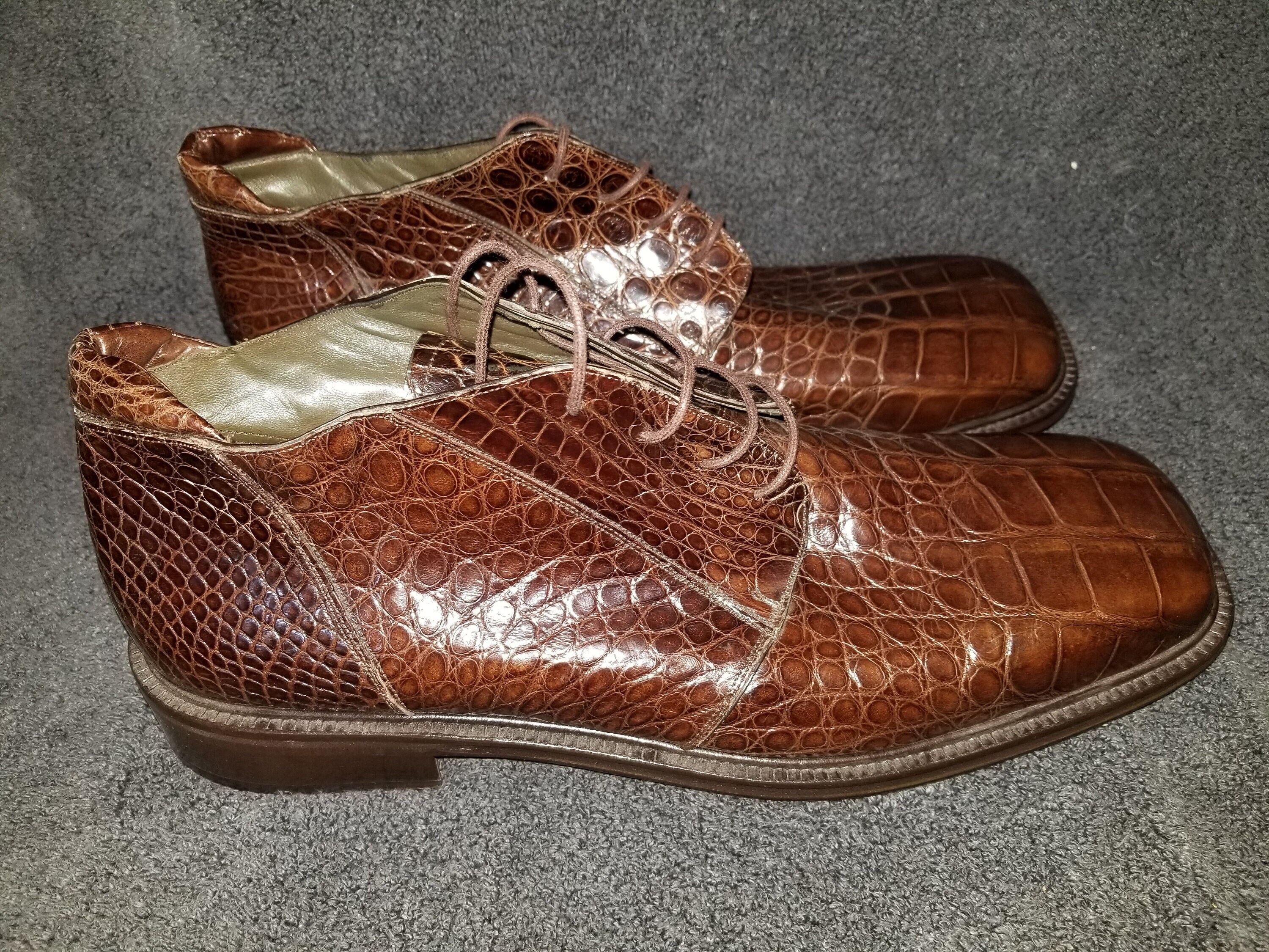 Mezlan Marble Multi-Tone Alligator Oxford Dress Shoe