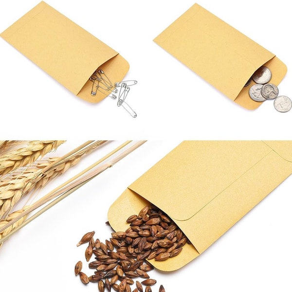 Seed Collection Kraft Envelope 2 1⁄4 x 3 1⁄2” (10 cnt) with Glassine insert bag and package Labels