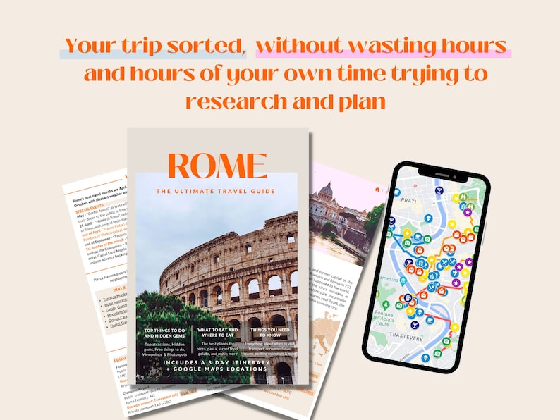 Ultimativer Rom Reiseführer für Rom Reisetipps für Reiseplan Rom Reiseroute mit Reisekarte Download Digitales Reisegeschenk für Reisende Bild 4