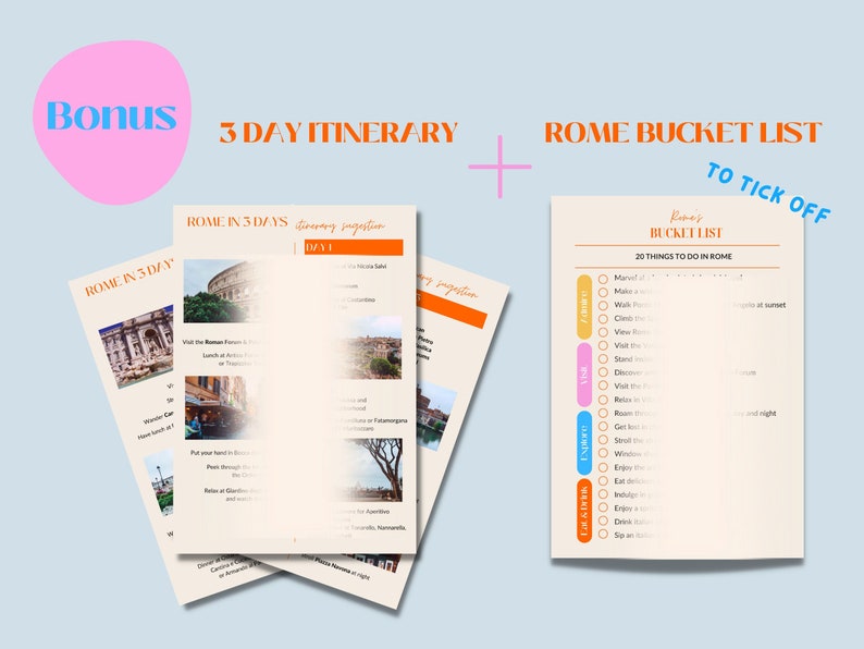 Ultimativer Rom Reiseführer für Rom Reisetipps für Reiseplan Rom Reiseroute mit Reisekarte Download Digitales Reisegeschenk für Reisende Bild 6