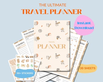 Reiseplaner Printable Digital Planner Reise Budget Tracker Reiseorganisator Urlaubsplaner für Reise Geschenk für Reiseplanung