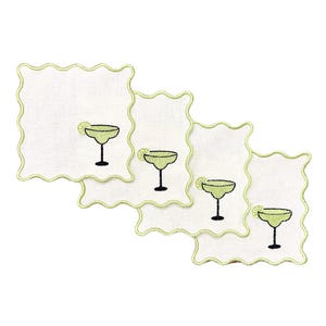 Scalloped Margarita Cocktail-Servietten