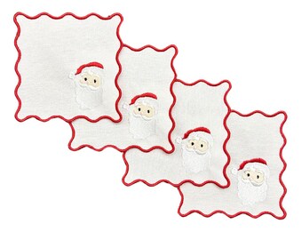 Tovaglioli da cocktail smerlati di Babbo Natale