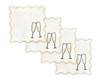 Tovaglioli da cocktail smerlati con champagne